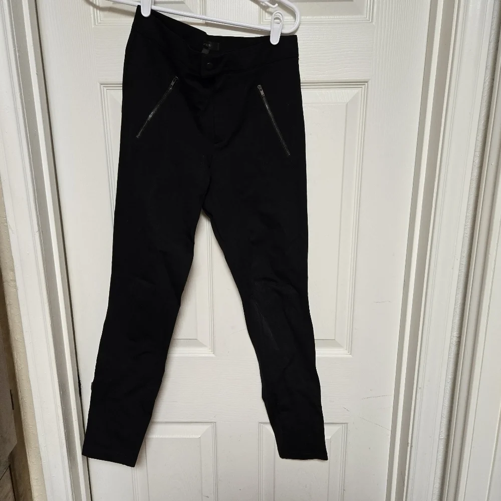 J.Crew Pixie Ponte Skinny Pants 4R Black Snap Front